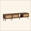 Meuble télé 78 po pour téléviseur 75/80/85 po, console avec amplement de rangement pour le salon, la chambre à coucher, centre de divertissement avec tablette ouverte