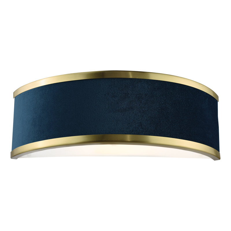 Wall Light, Navy, Brushed Brass