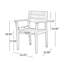 Ensemble de salle à manger 7 pièces en bois d'acacia, 6 chaises et 1 table pour l'extérieur-125822061