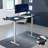 VIVO Electric 71" x 30" Desk, Full Pad, Black Hidden Cable Tabletop, Gray Frame-120189052