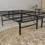 Grand lit plateforme en acier noir - fiable, hauteur de 14 pouces, lit d'une capacité de 2000 lb, sans sommier, surélevé pour le rangement, assemblage facile-1747879337