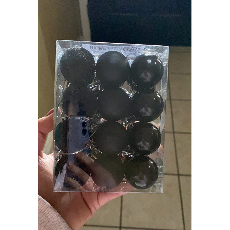 Ensemble de 24 mini-boules incassables 24 pièces, Noir