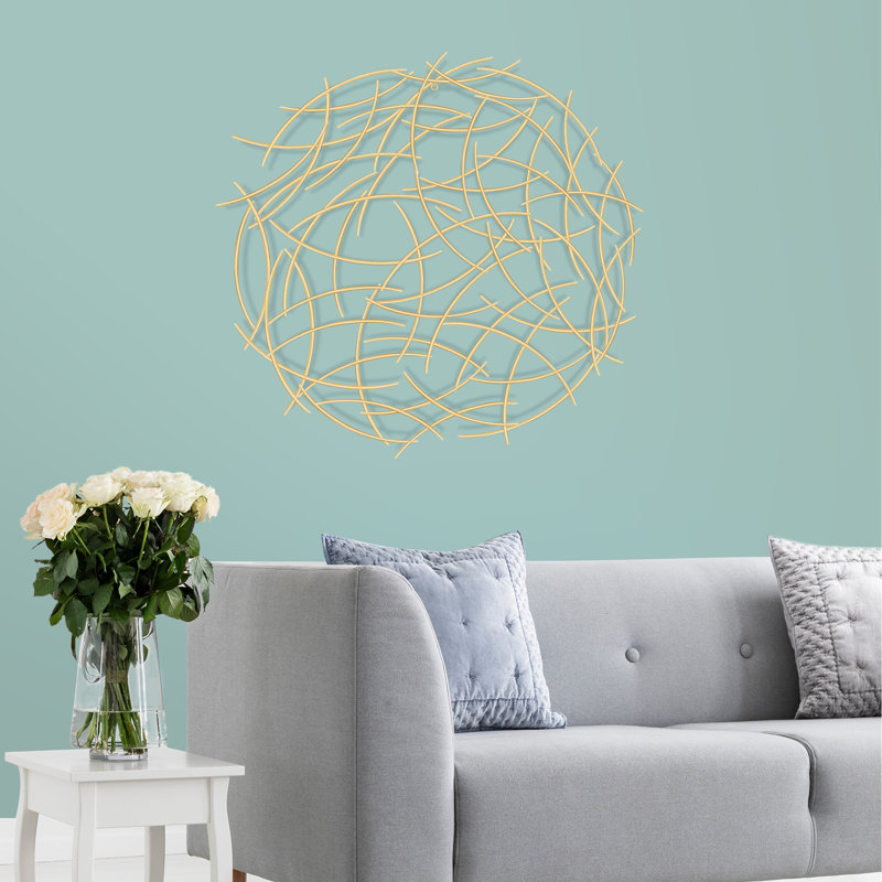 39"D Oversized Handmade Modern Landscape & Nature Unique Abstract Metal Tree Branch Wall Decor Alfonzo