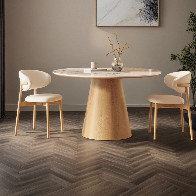 Table de salle à manger ronde de petite taille, H 29,53 po x L 47,24 po x l 47,24 po, Blanc