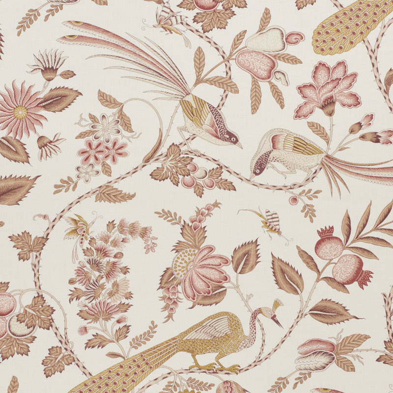 Tissu campagne, Rose / ocre