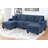 3Pc Sectional Set Right Arm And Left Arm Chaise Usb Port Armless Loveseat Plastic Legs Matching Two Pillows Primary Living Room-351450551