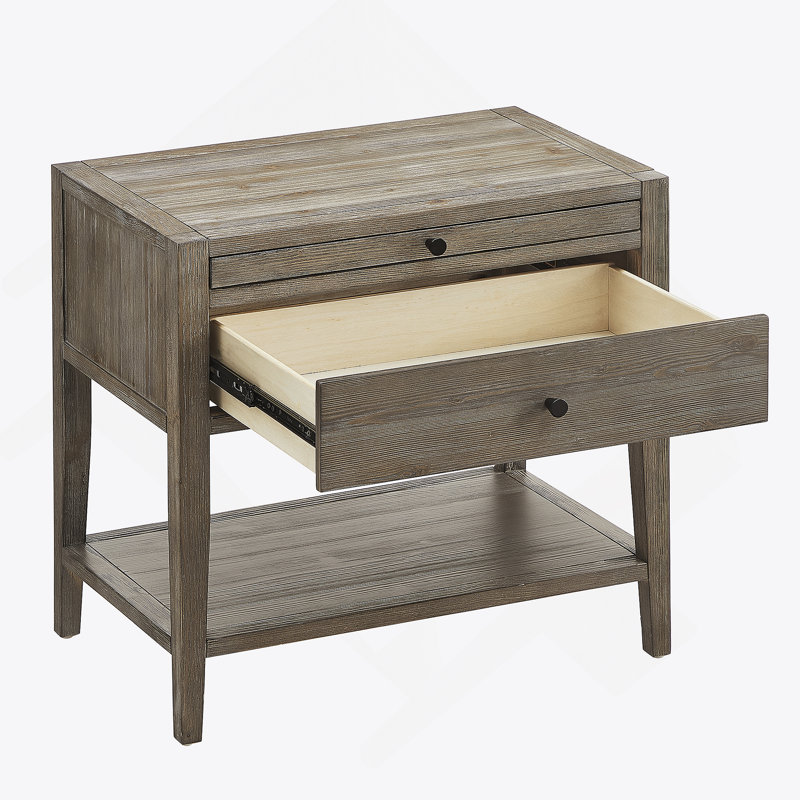 Table de chevet 1 tiroir - Gris vieilli
