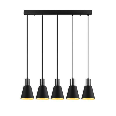 Luminaire suspendu pour îlot de cuisine à 5 lumières à hauteur réglable