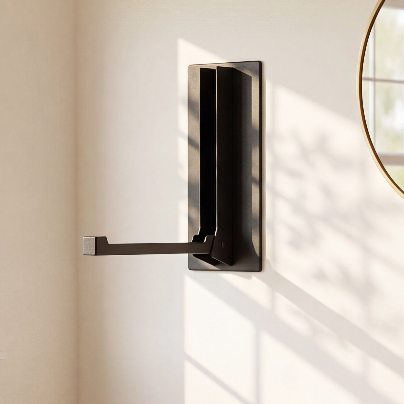 Tower Steel Wall-Mounted Hook, Black