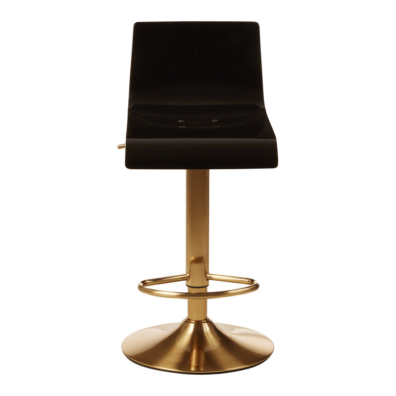 Tricia Swivel Adjustable Height Counter Stool with Metal Frame, Gold, Black