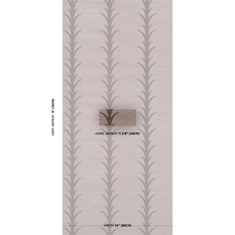 Schumacher X Celerie Kemble Striped Wallpaper Roll, Pink