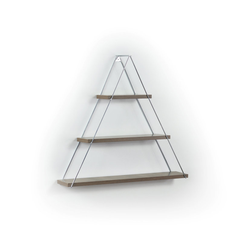 Bibliothèque flottante Triangle, Noyer