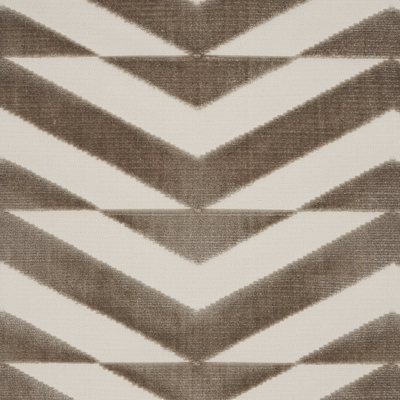 Tissu en velours Schumacher x Miles Redd, Taupe / ivoire