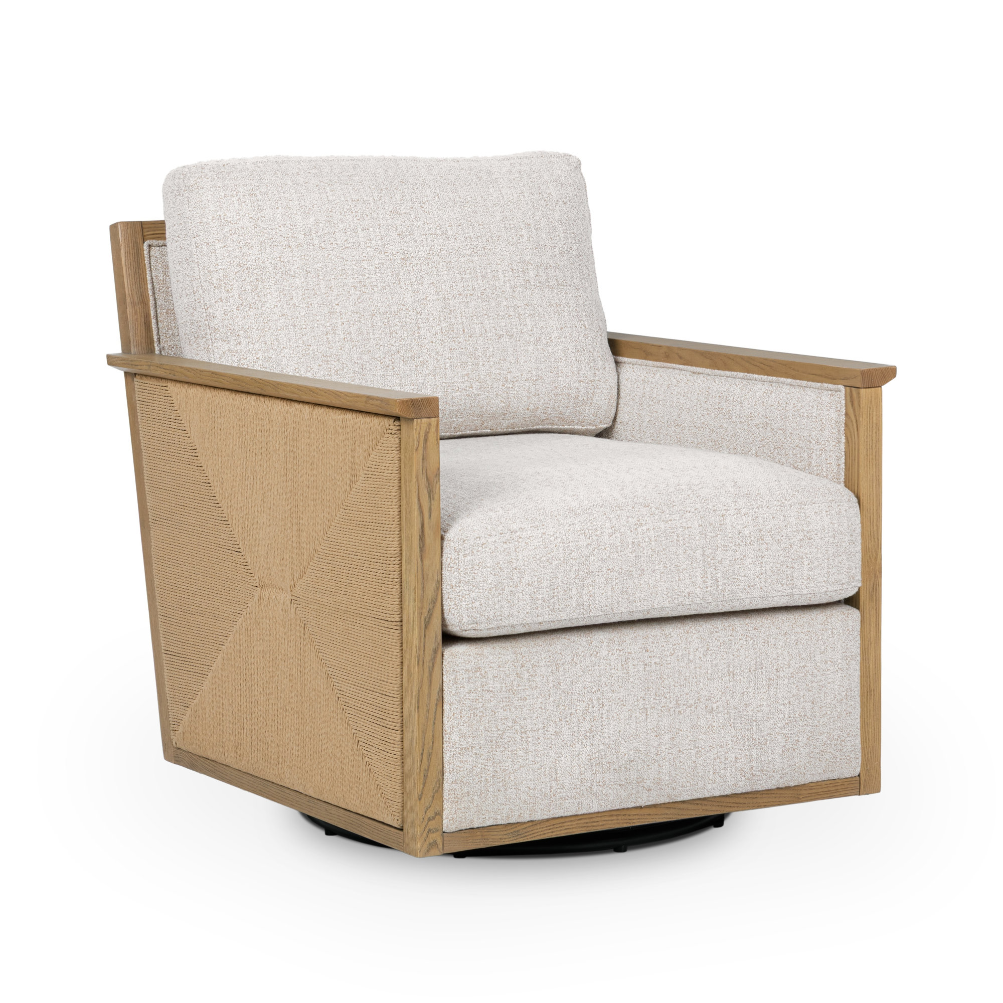  Upholstered Swivel Armchair, Almond Cocoa
