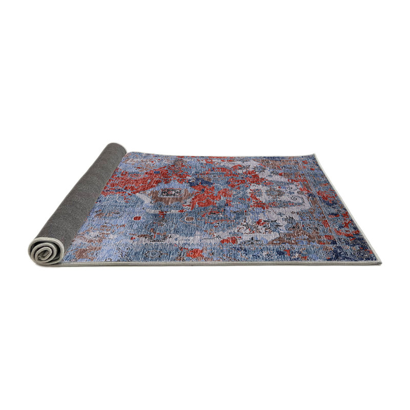 Tapis oriental bleu / rouge / brun Hutchcraft, Carré 8 pi
