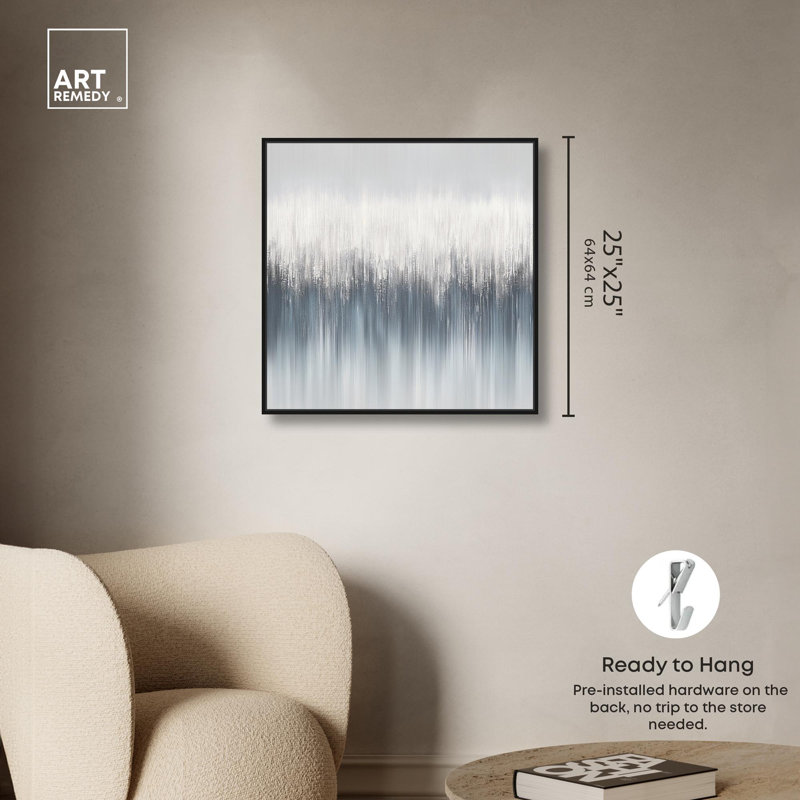 Toile à lumière filtrée par Art Remedy, H 25 po x l 25 po, Cadre flottant, Noir