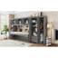 Lit escamotable simple avec garde-robe, armoire et bureau, gris-38446566