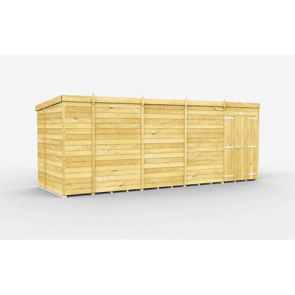 17ft x 7ft Pent Shed - Double Door without Windows