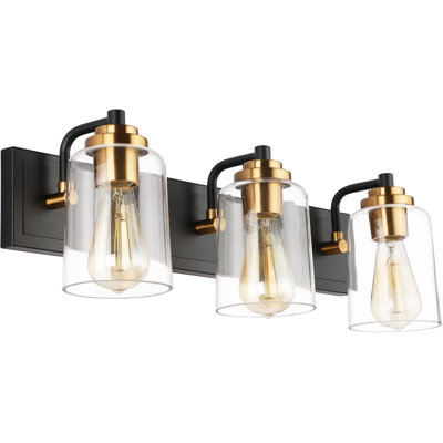 Bathroom Vanity Light 3-Light Light Fixtures For Bathroom Above Mirror Bathroom Lights Fixtures Over Mirror In Black Brass Wall Sconces