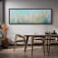 Art floral abstrait bleu sarcelle, images murales de salon, impression numérique sur toile, art numérique-111653693-111653691