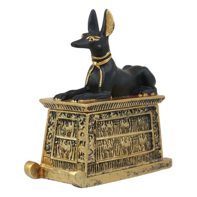 Boîte à bijoux en miniature égyptienne pour chien égyptienne dieu hiéroglyphes anubis