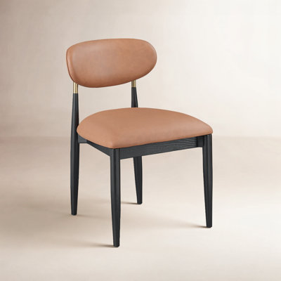 Chaise d'appoint de salle à manger rembourrée en cuir Riccio Vegan