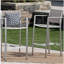 Tabourets 29,50 "avec structure en aluminium antirouille argenté, filet gris, ensemble de 2