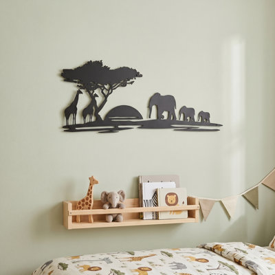 Aaria African Safari Silhouette Metal Wall Art