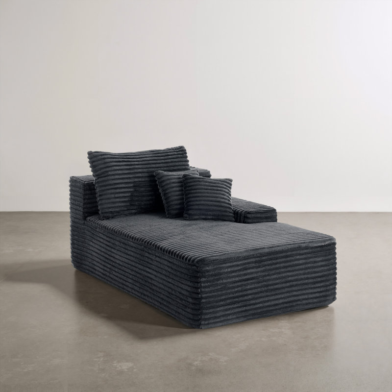 Upholstered Chaise Lounge, Grey