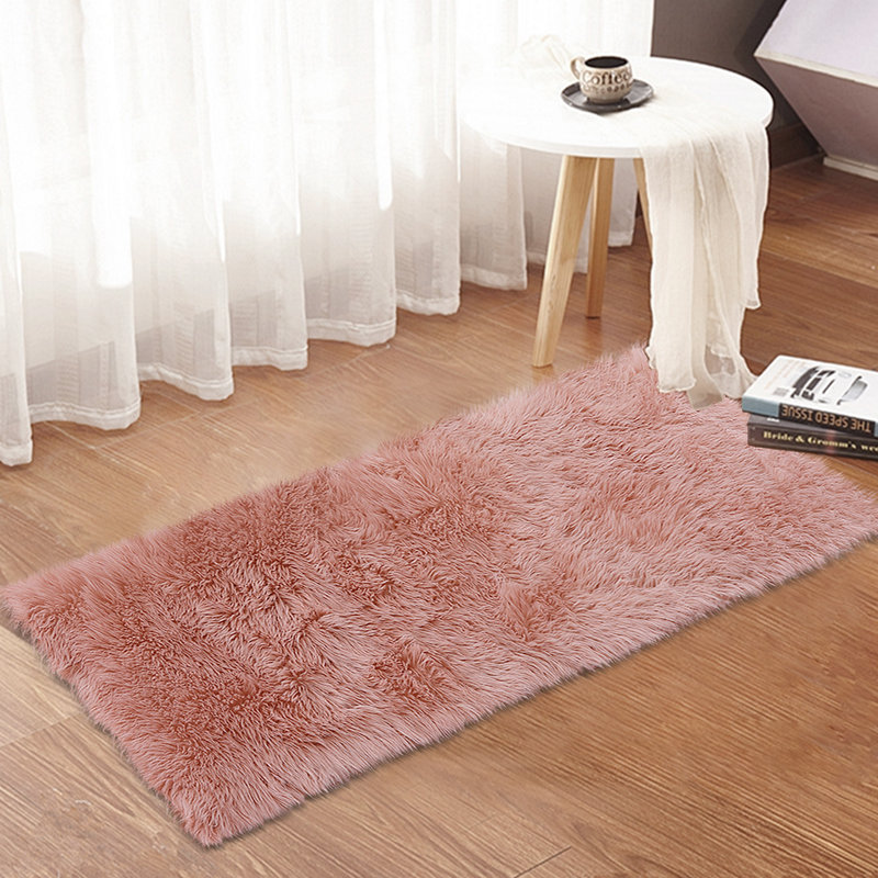 Tapis à poils longs moelleux et moelleux de style moderne et luxueux de couleur unie pour salon, Rectangulaire 3 pi x 5 pi
