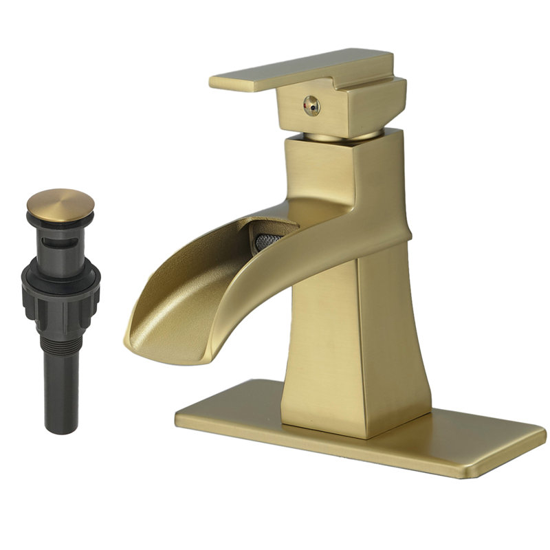 Single-Hole Bathroom Faucet, Brushed Gold