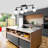 Lighting Track Light, Modern Fixed Rail Lighting With Clear Glass Shade, 4-Light Kitchen Ceiling Light In Black Finished.