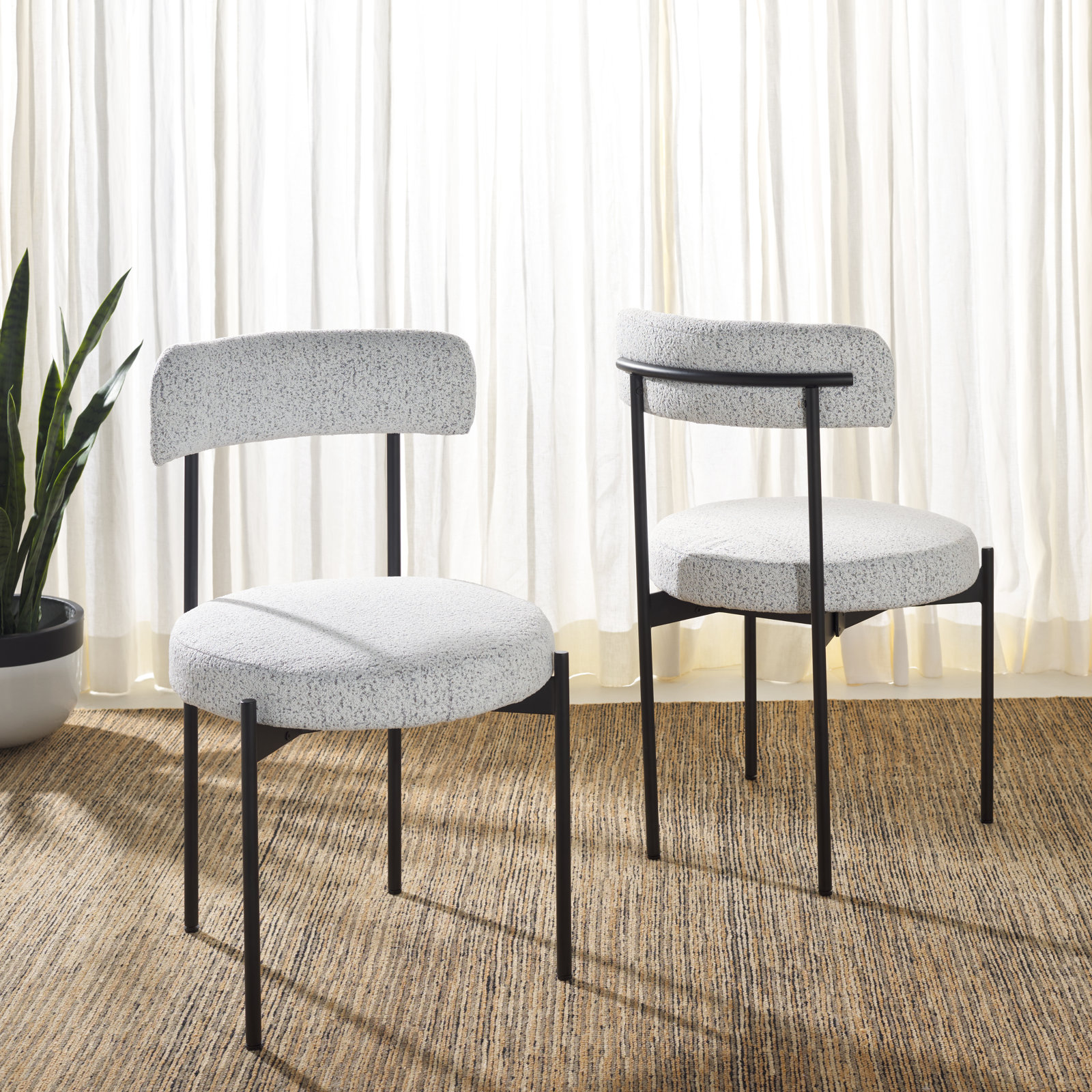 Liana Side Chair, Black/White