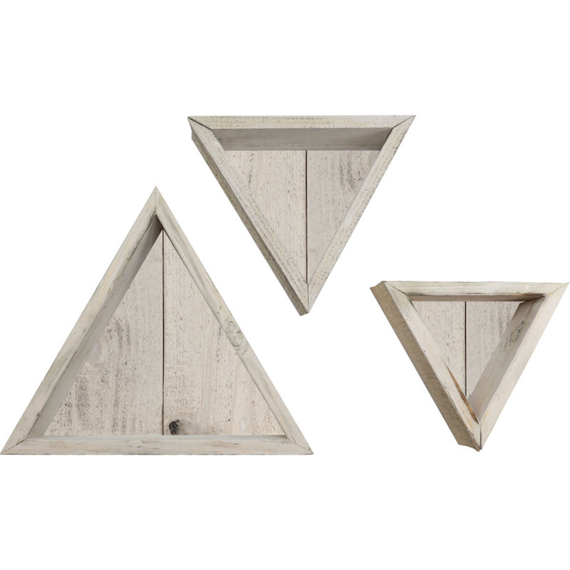 Triangle Accent Shelf with Adjustable Shelves, Chalk Dust White
