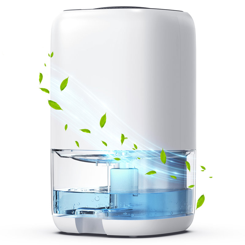 Petit déshumidificateur Kloudic 37 oz avec arrêt automatique, dégivrage automatique, indicateur de changement de couleur et filtre lavable, ultra silencieux pour la salle de bain, la chambre à coucher, le placard, la télé