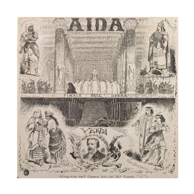 «Italian School A Performance Ofaida» par Verdi, 1872, art sur toile, H 14 po x l 14 po