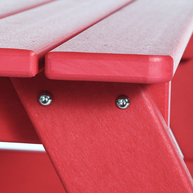 Kids Outdoor Poly Picnic Table, Red