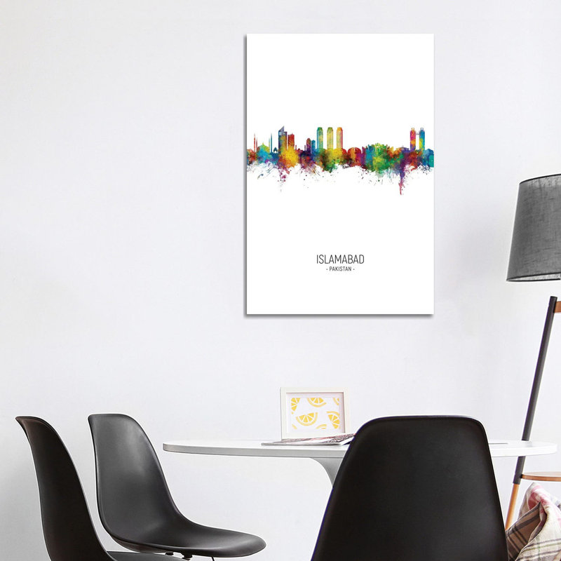 Islamabad Pakistan Skyline Portrait by Michael Tompsett - Wrapped Canvas Print, 101.6 cm H x 66.04 cm W