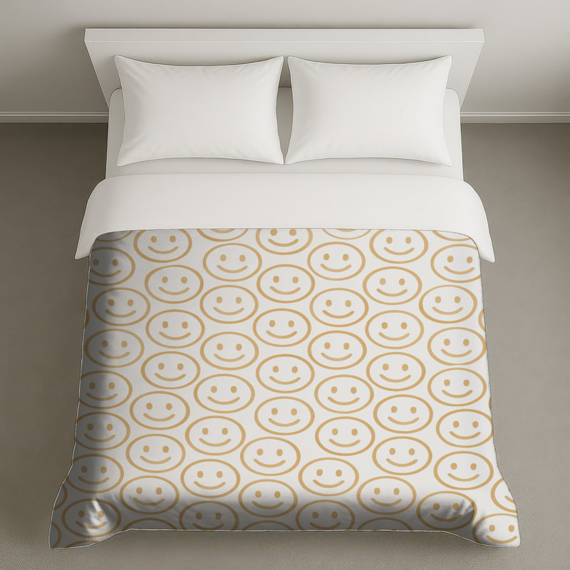 Smiley Face Pattern Duvet Covers, Queen