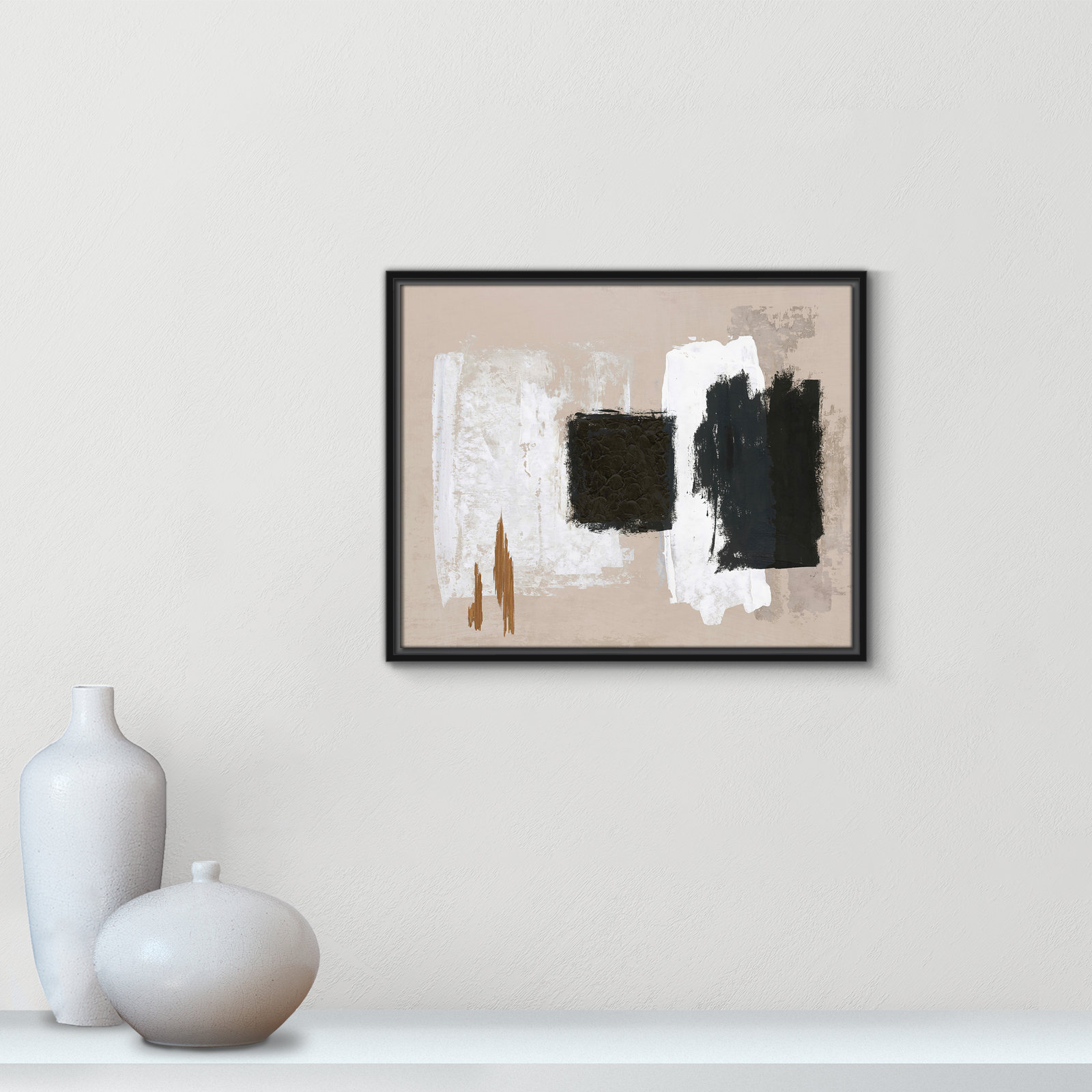 Imone "Golden Slate" Painting, Black, 17.5" H x 21.5" W