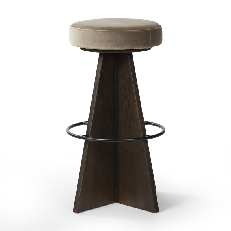 Damon Swivel Stool-Sapphire Khaki-Counter, Gray, Sapphire Khaki, Bar Stool (31" Seat Height)