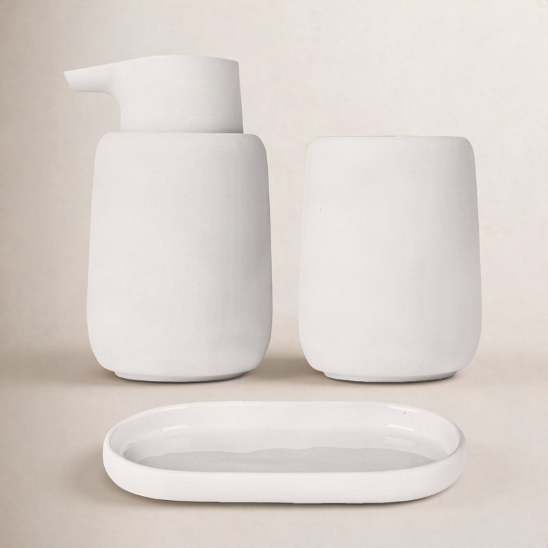 SONO Bathroom Accessory Set, White