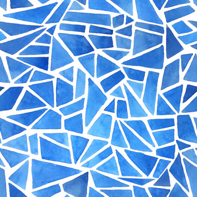 Blue Triangles - Wrapped Canvas Print
