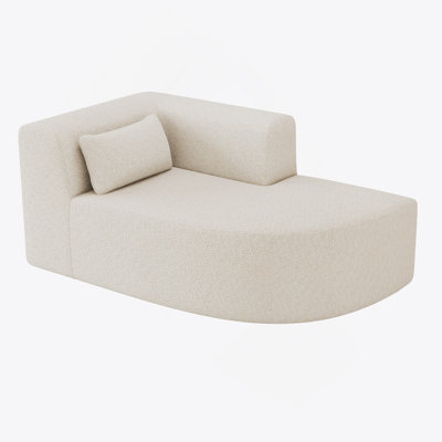 Chaise longue rembourrée avec coussin de dossier pour le salon