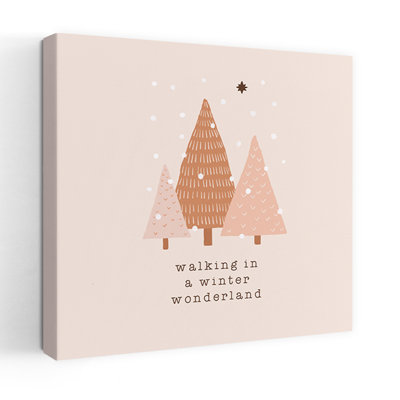 Winter Wonderland Trees Abstract Contemporary Landscape Nature Wall Art Print 1 Piece Wrapped Canvas Wall Art