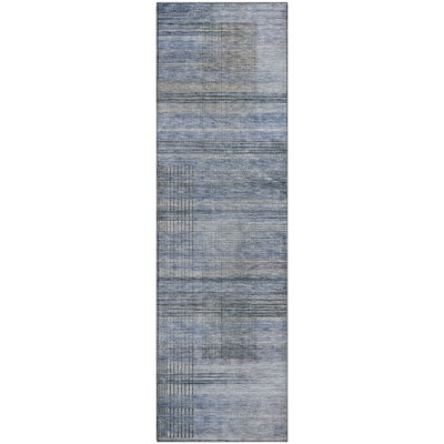Premium Machine Washable Prisco Blue Rug