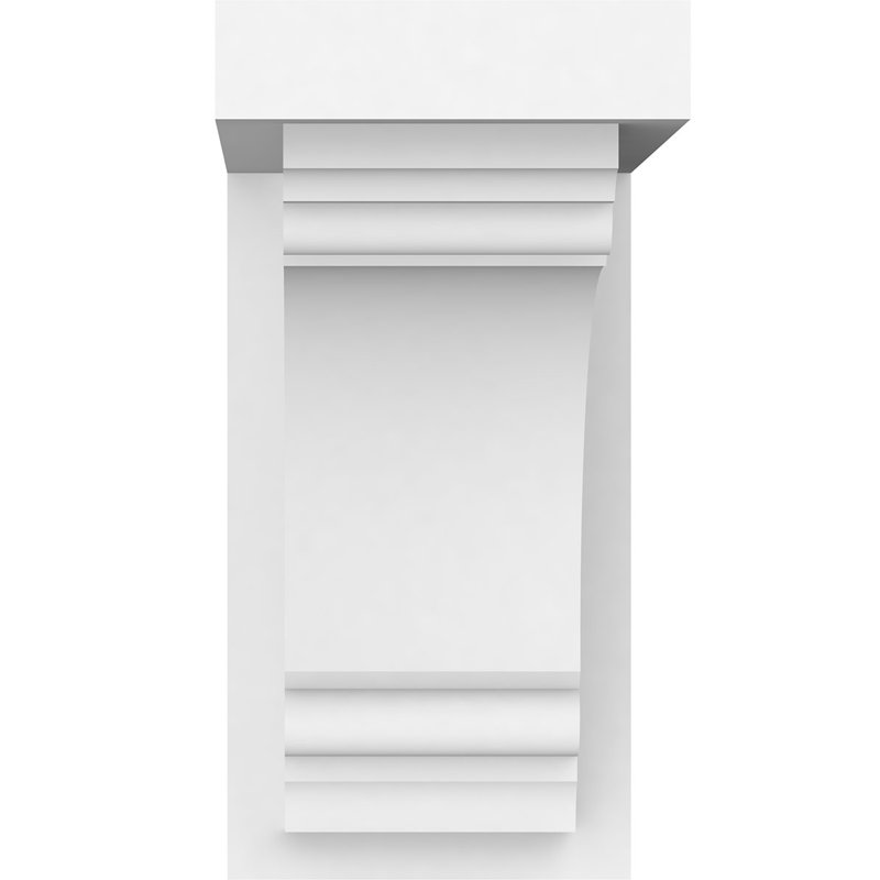 3 1/2"W x 7"D x 7"H Standard Warren Architectural Grade PVC Bracket, 7" H x 3.5" W x 7" D