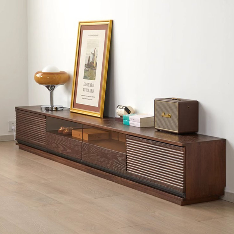 Meuble télé en bois de noyer massif, H 13,78 po x L 78,74 po x l 11,81 po