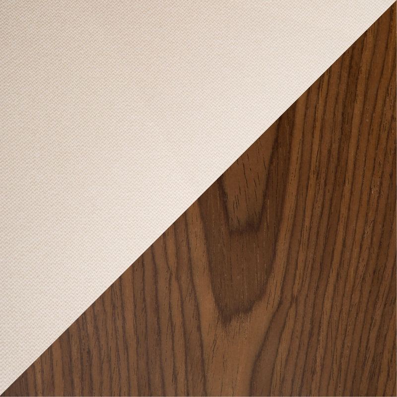 Chaise de bureau en noyer et crème