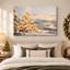 Toile dorée en spirale avec cerf et montagnes enneigées-230093229